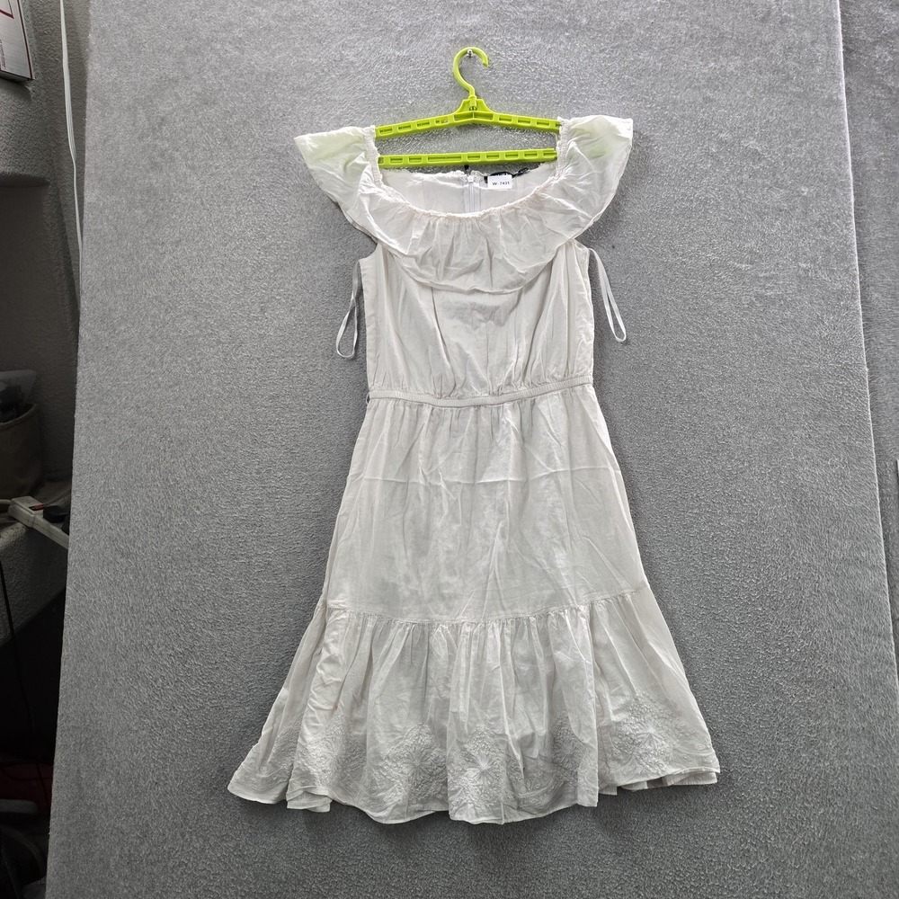 Lauren Ralph Lauren Women Dress 4 White Off The Shoulder Embroidered Boho Tiered